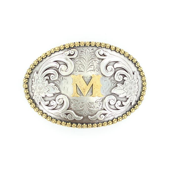 Nocona Men's Antique Scrolled Initial Buckle - Oval