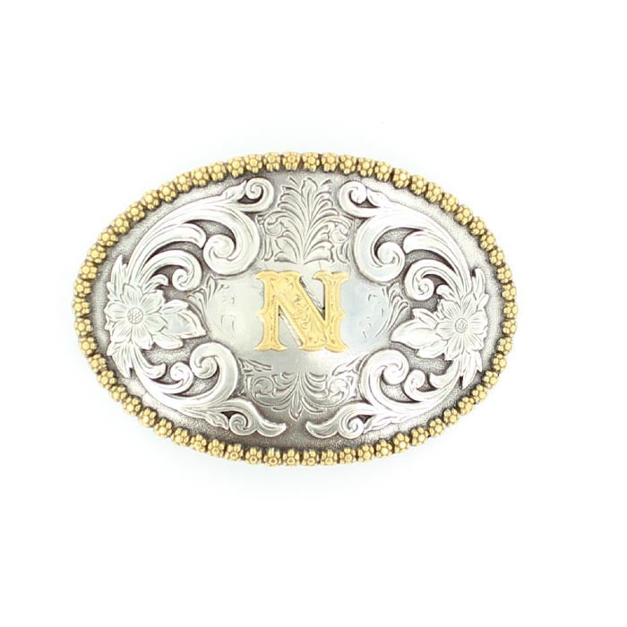Nocona Men's Antique Scrolled Initial Buckle - Oval