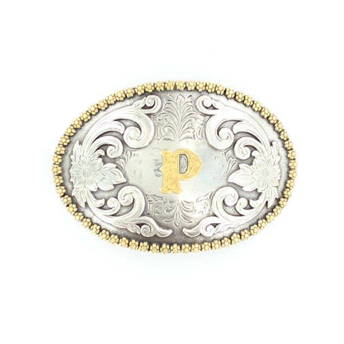 Nocona Men's Antique Scrolled Initial Buckle - Oval