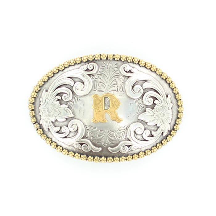 Nocona Men's Antique Scrolled Initial Buckle - Oval