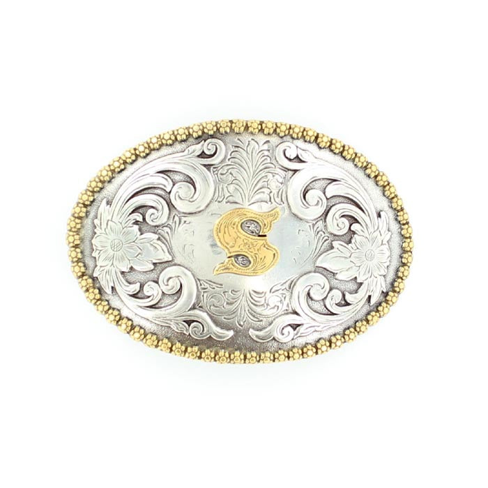 Nocona Men's Antique Scrolled Initial Buckle - Oval