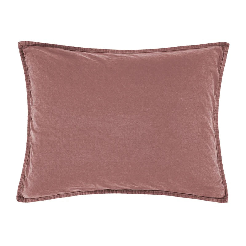 Stonewashed Cotton Canvas Pillow Sham 21" x 27" Sarsaparilla   1 PC