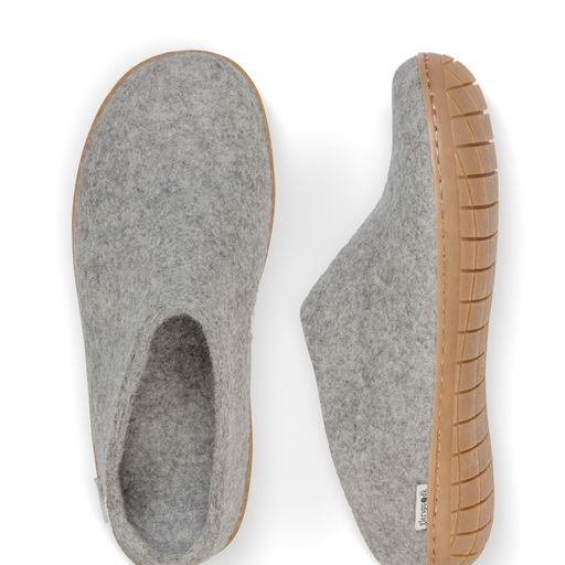 Glerups Slip On Honey Rubber Sole Shoes - Grey