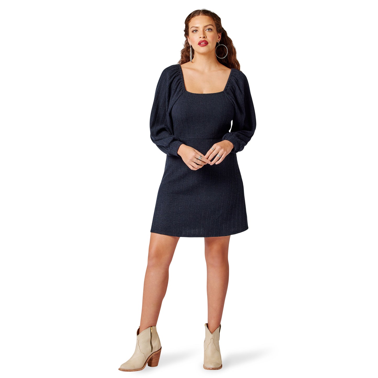 Wrangler Women's Retro Square Neck A Line Dress - Black Opal