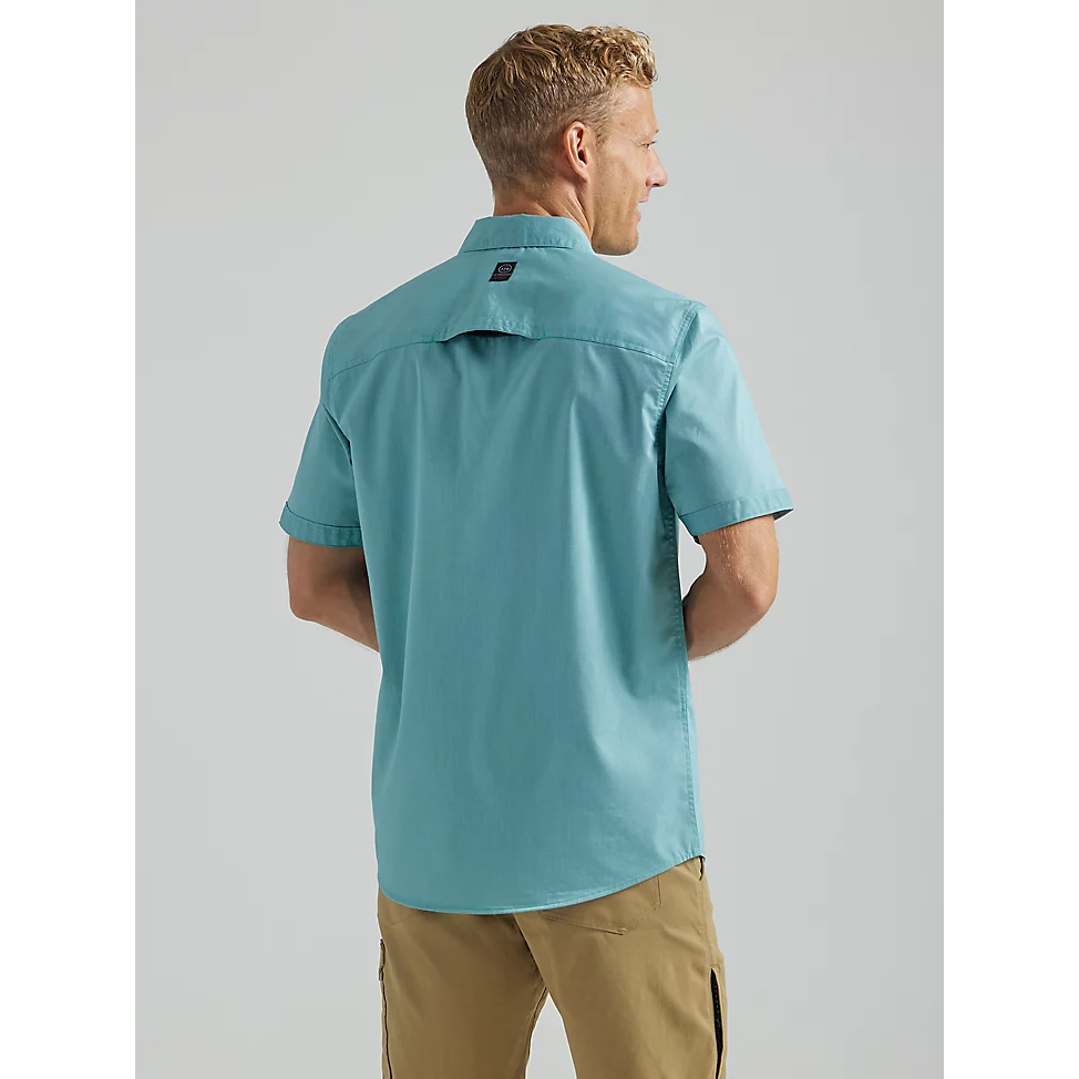 ATG by Wrangler Mens Asymmetrical Zip Pocket Shirt - Tidewater