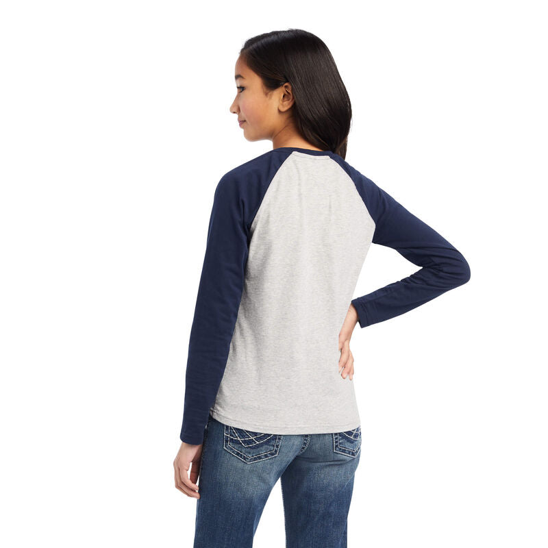 Ariat Girls REAL Farm Shirt Heather Grey