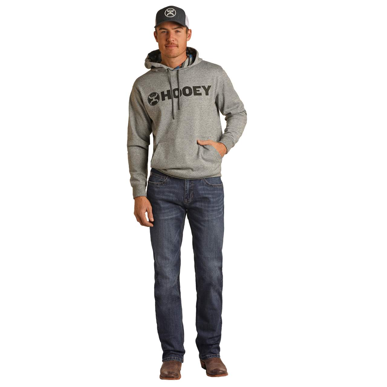 Hooey Mens Revolver Curved Logo Jeans