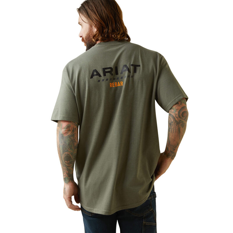 Ariat Mens Rebar Cotton Strong Logo T-Shirt - Beetle Heather