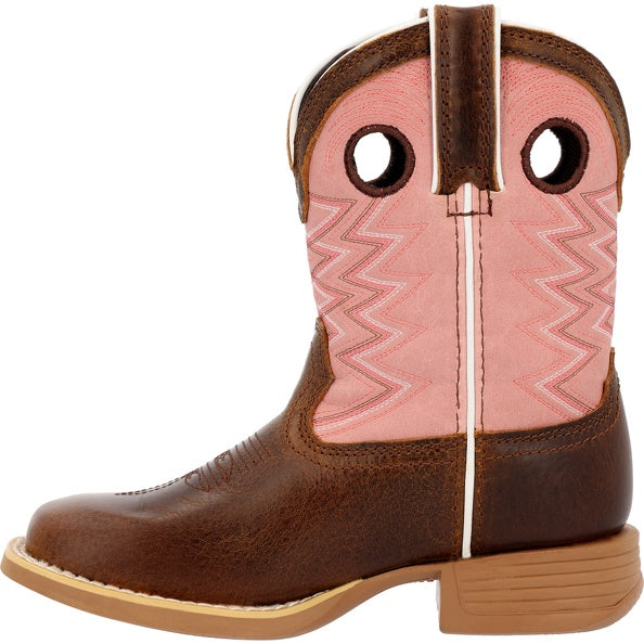 Durango Kids Oth 8" Western Dark Chestnut and Bubble Gum