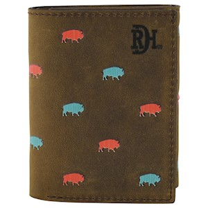 Red Dirt Trifold Wallet - Bison Pattern