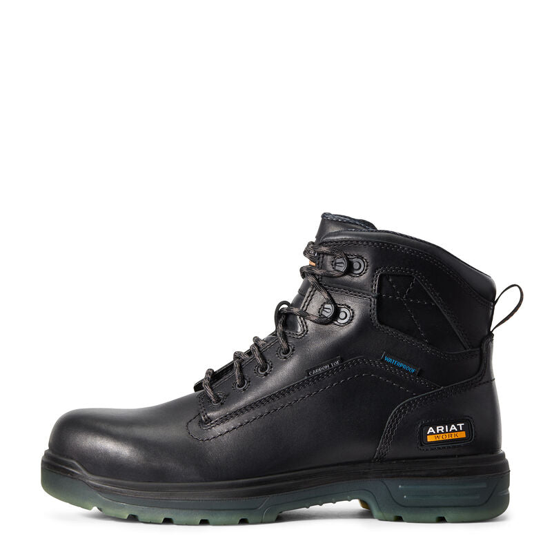 Ariat Mens Turbo 6" Waterproof CSA Carbon Toe Work Boots - Black