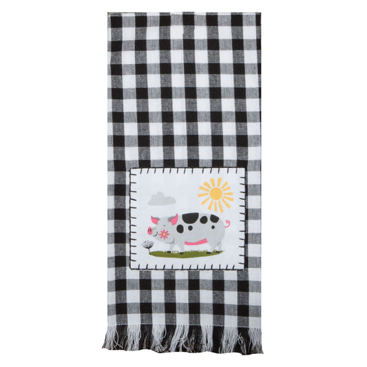 KD Farm Charm Pig Tea Towel