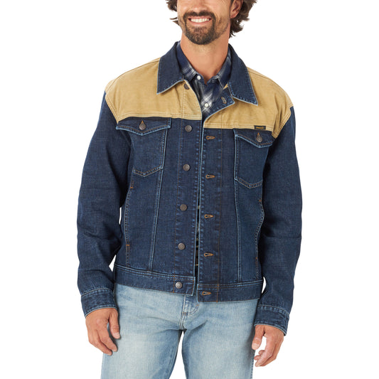 Wrangler Men's Denim Trucker W/Cord Yoke
