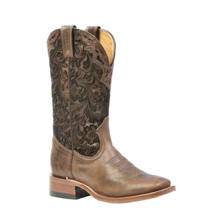 Boulet Women's Cowboy Boot - Selvaggio Wood/Barocco Calf Tabacco - Irvine Tack & Western Wear