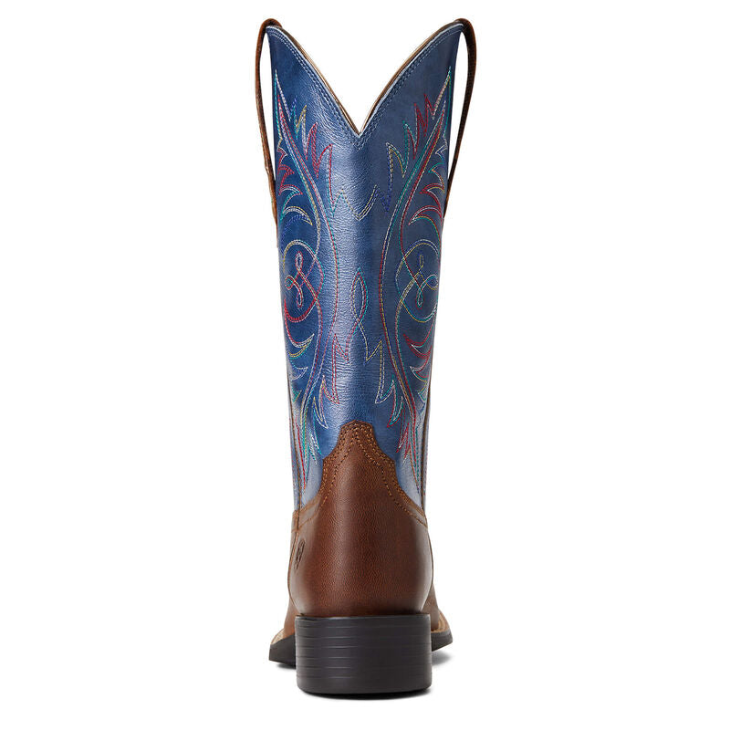 **Ariat Womens Round UP West Stretchfit Western Boots - Sassy Brown *FINAL SALE* - Irvine Tack & Western Wear