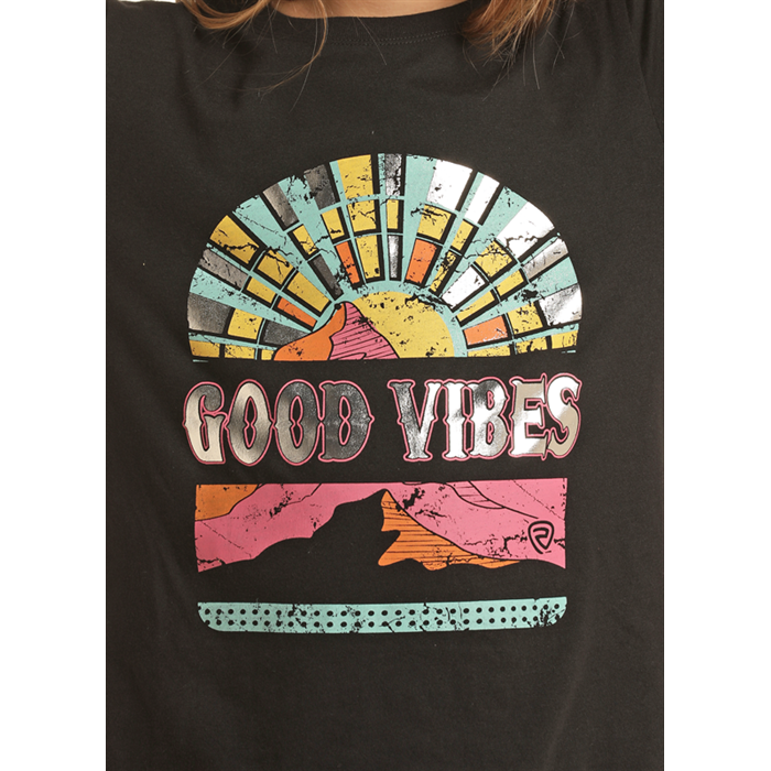 Rock & Roll Girls Graphic Shirt - Good Vibes