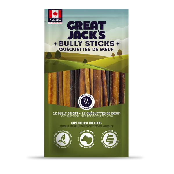 Great Jacks Dog Canadian Bully Sticks 5"-7" 12PK