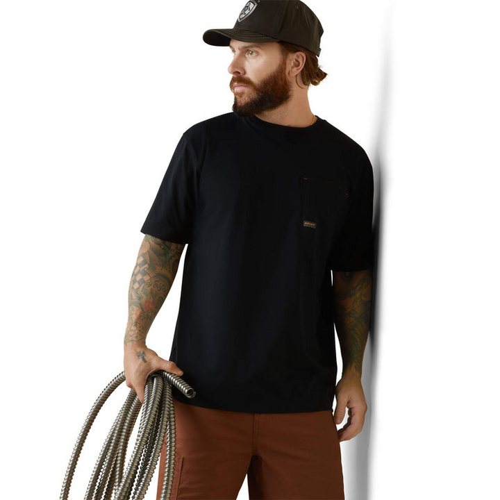 Ariat Mens Rebar Workman Buzz Saw Graphic T-Shirt - Black
