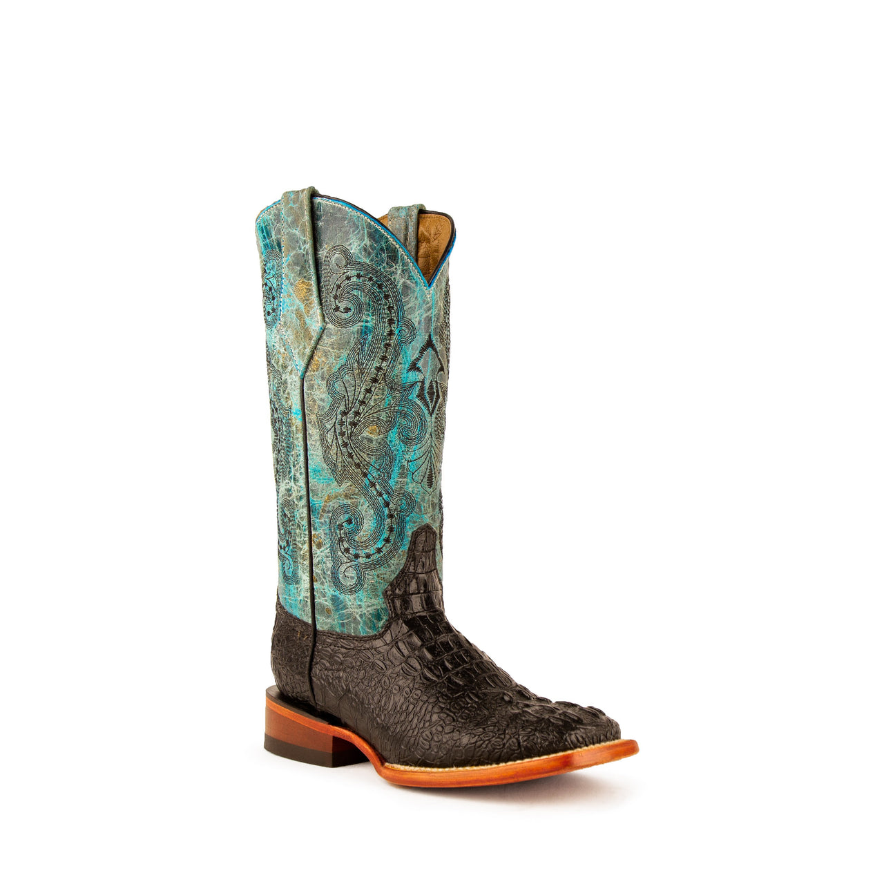 Ferrini Womens Stampede Western Boots - Black/Teal