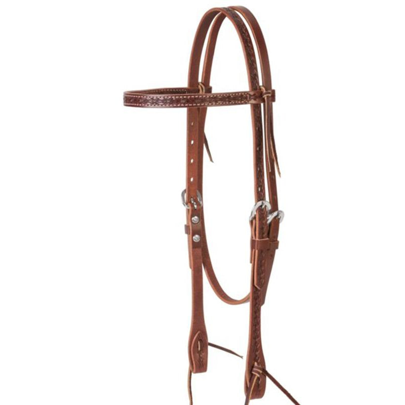 Weaver Leather Barbed Wire Browband Headstall Average