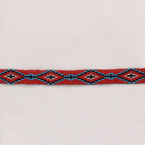 M&amp;F Beaded Hat Band - Red/Blue/Black/White