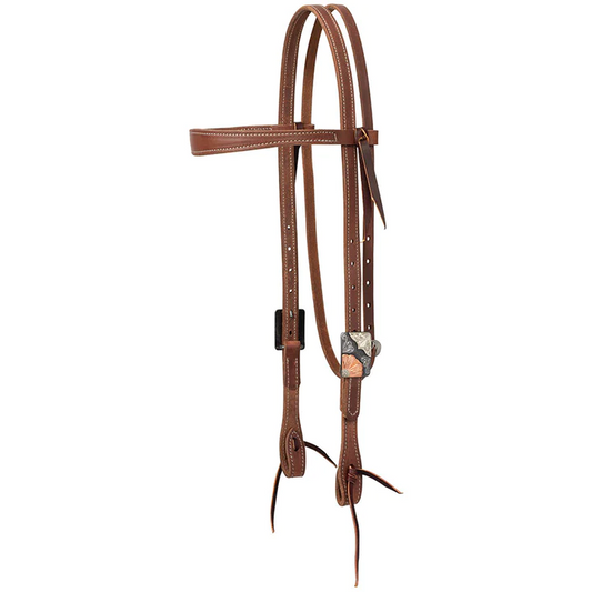 Weaver Protack Slim Browband Headstall w/Designer Hardware - Copper Flower