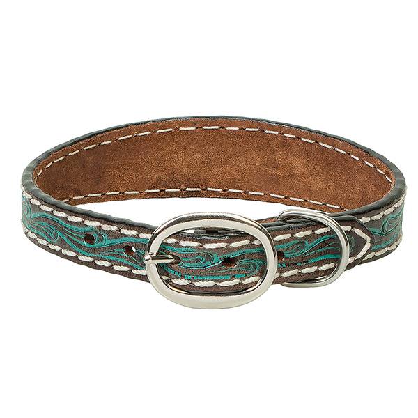Weaver Leather Turquoise Flower Dog Collar