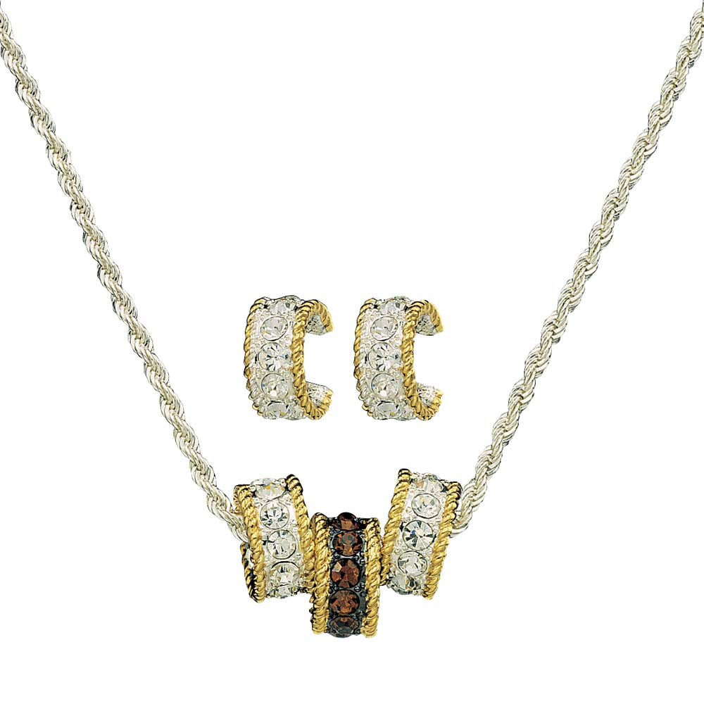 Montana Silversmiths Topaz Crystal Shine Triple Rings Jewelry Set