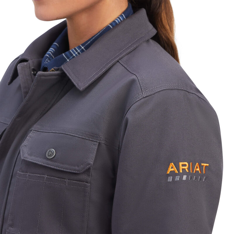 Ariat Womens Rebar Duracanvas Sherpa Lined Coat - Rebar Grey