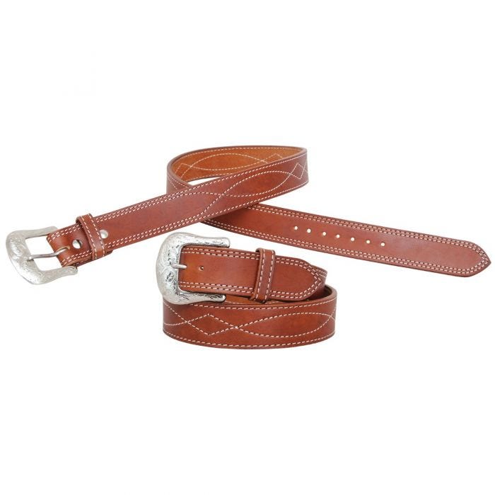 Circle Y Stitched Leather Belt