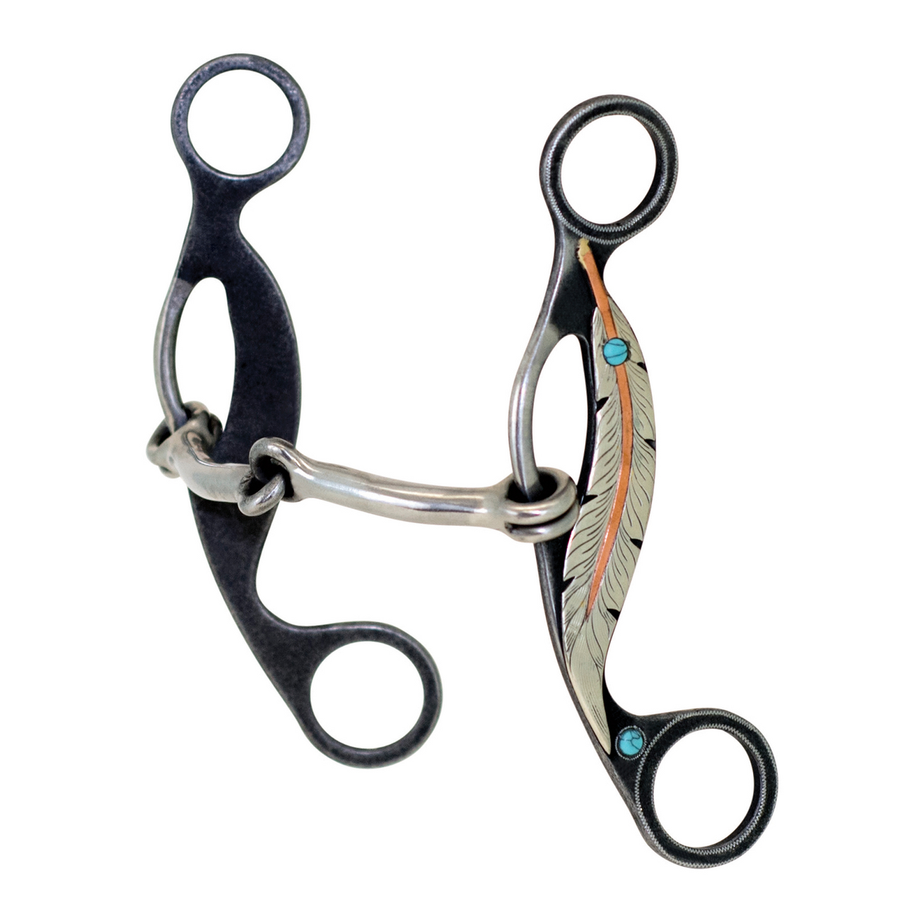 Cowboy Tack Feather Collection Smooth Snaffle Gag Bit