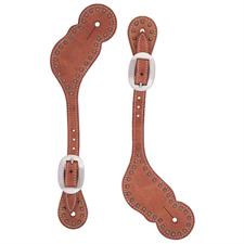 Weaver Leather Harness Leather Spur Straps with Spots - Russet