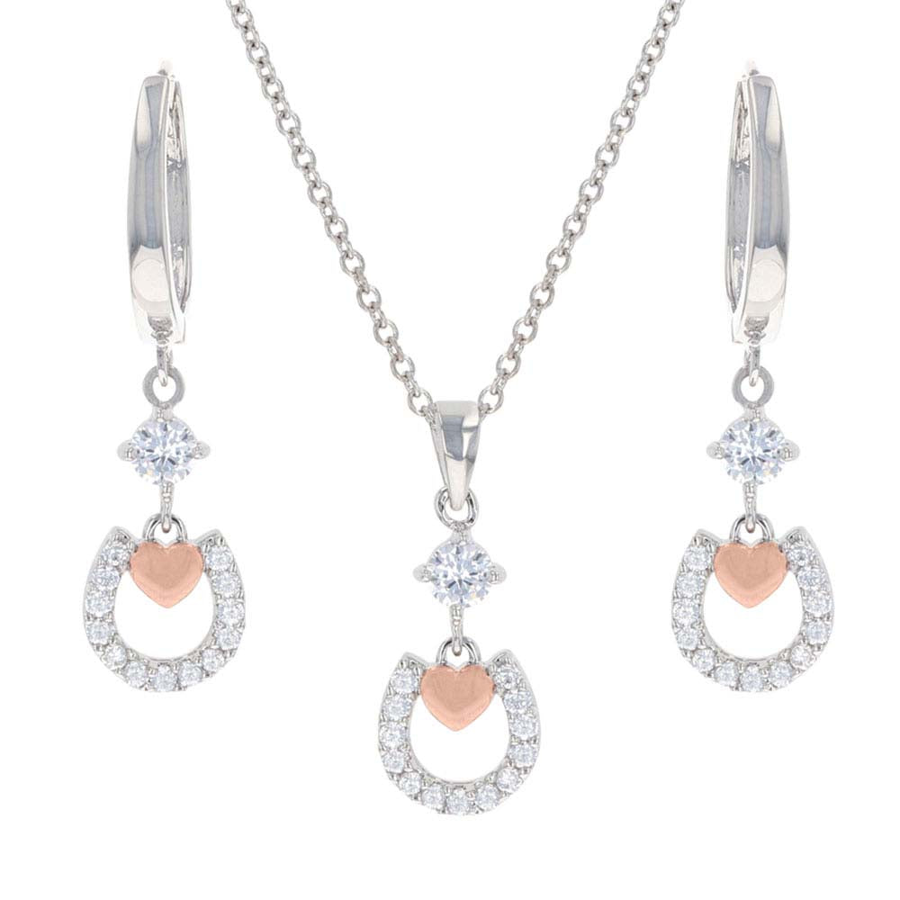 Montana Silversmith Hoofprints On My Hearts Jewelry Set
