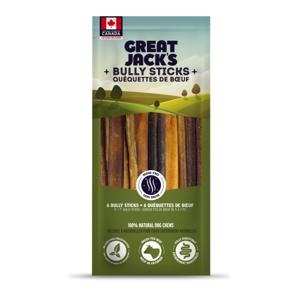Great Jack Dog Canadian Bully Stick 5" - 7" 6PK