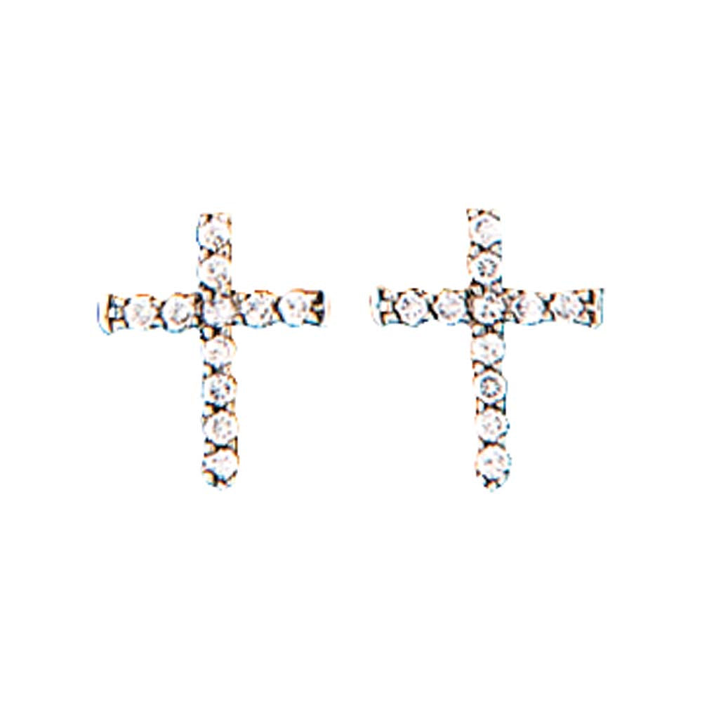 Montana Silversmiths Quiet Faith Tiny Crystal Cross Earrings