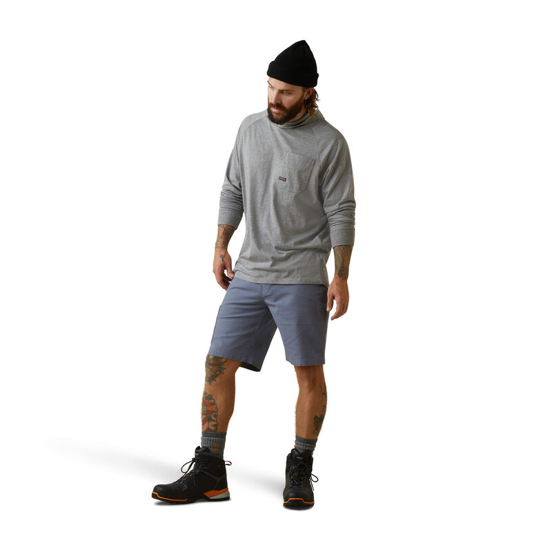 Ariat Mens Rebar Cotton Strong Hooded T-Shirt - Heather Grey