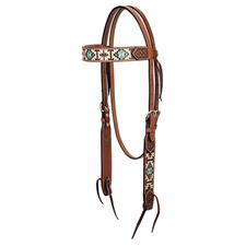 Weaver Turquoise Cross Aztec 5/8 Headstall  Browband