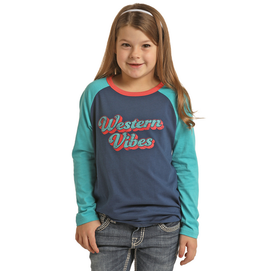 Rock & Roll Girls Western Vibes Graphic LS Shirt