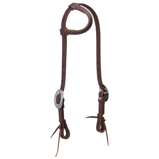Weaver Leather Working Tack Feather Designer Hardware Sliding Ear Headstall - Canyon Rose