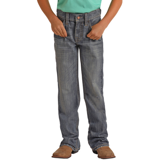 Rock & Roll Boys Relaxed Tapered Bootcut Jeans - Medium Vintage