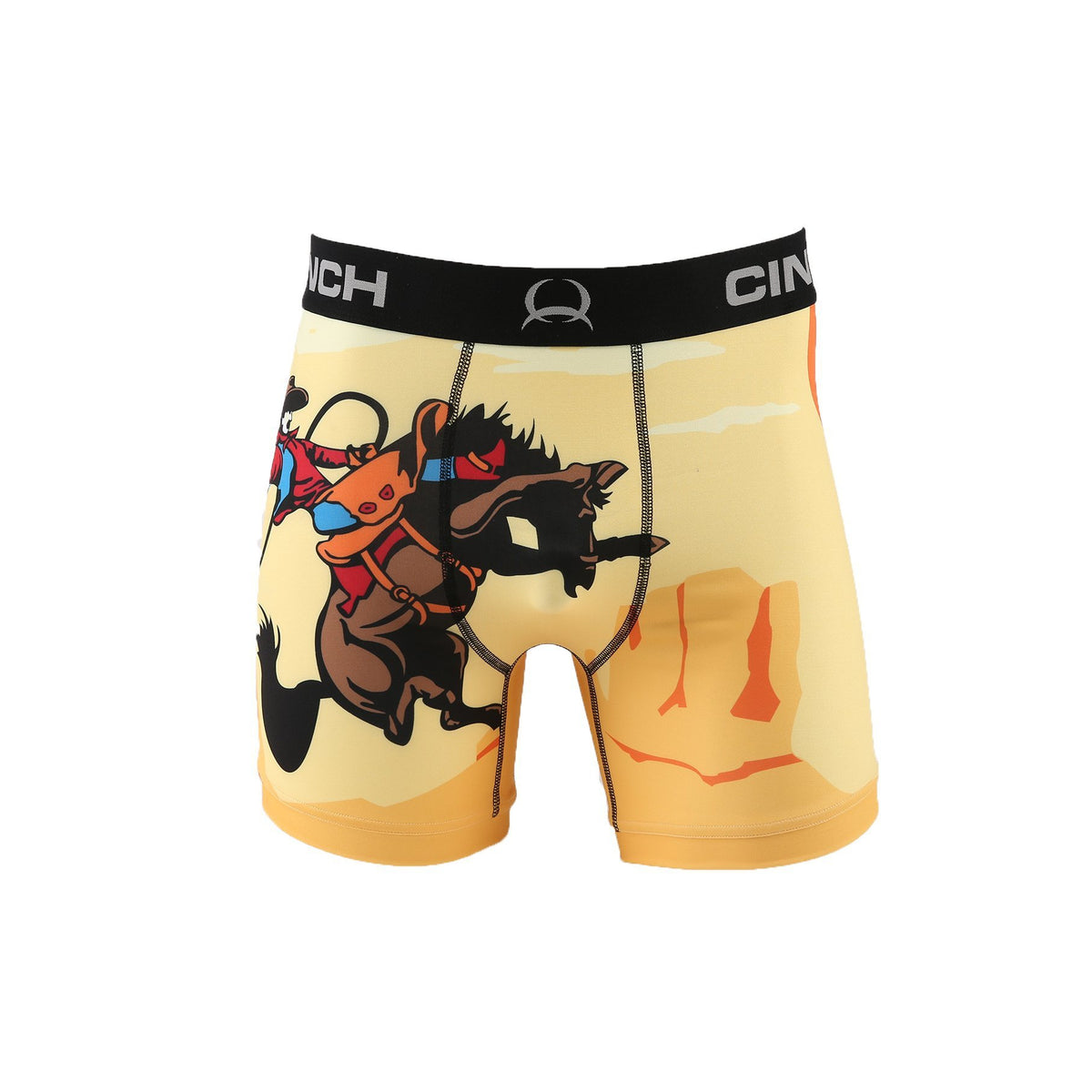 Cinch Men's 6" Bucking Bronc Boxer Briefs - Yellow - Irvine Tack & Western Wear