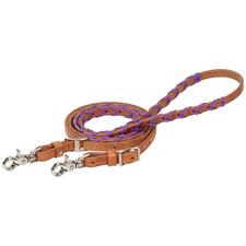 Weaver 5/8x8' Laced Barrel Rein - Assorted Colours
