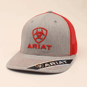 Ariat Men's Snapback R112 Logo Cap - Grey/Red