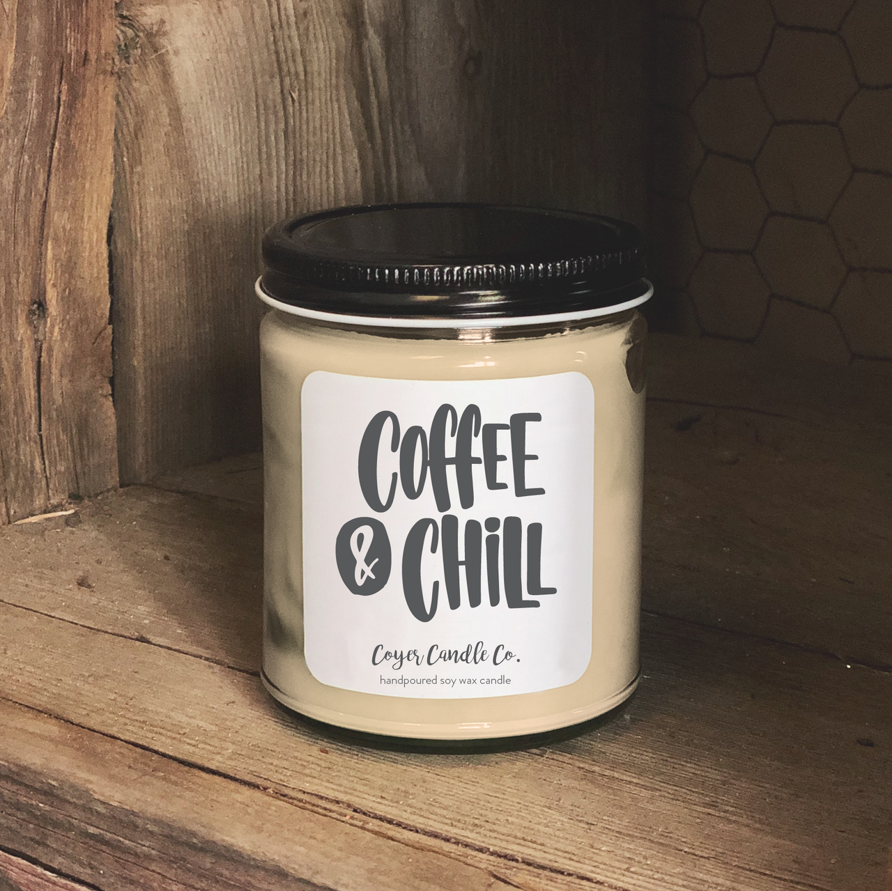 Handcrafted 9 oz Clear Jar Candle - Coffee & Chill