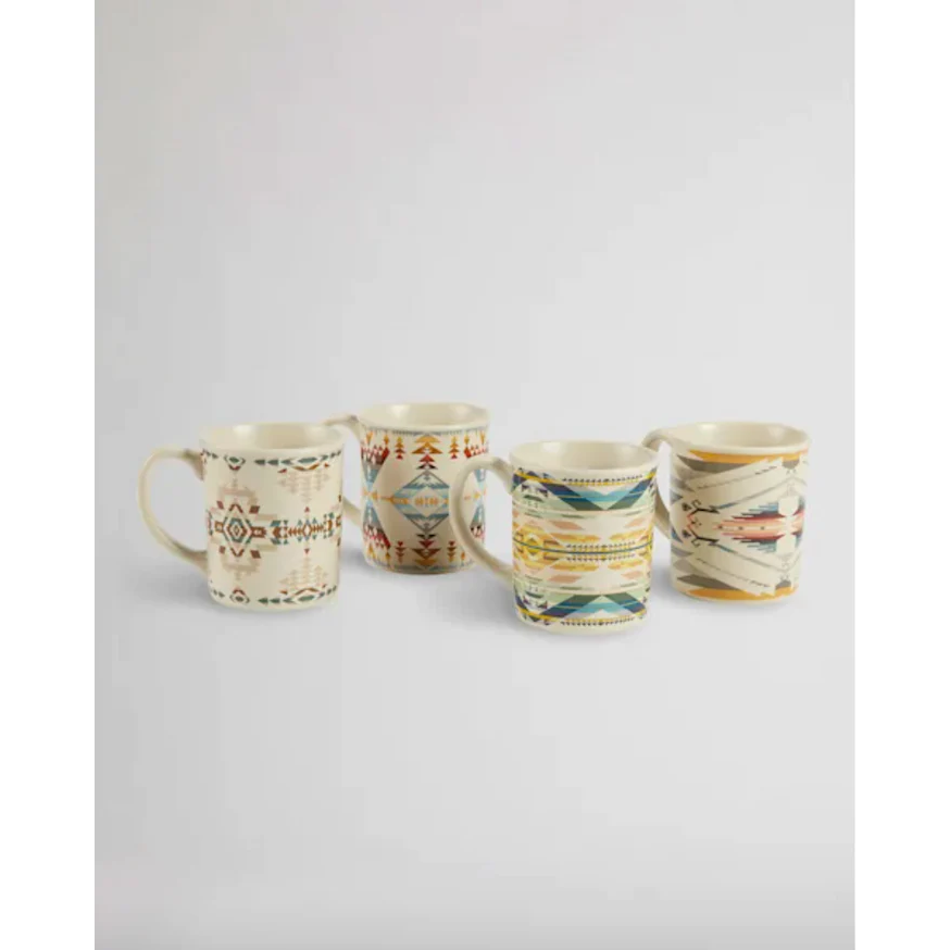12oz Ceramic Mug Set High Desert Collection Set of 4 - Tan
