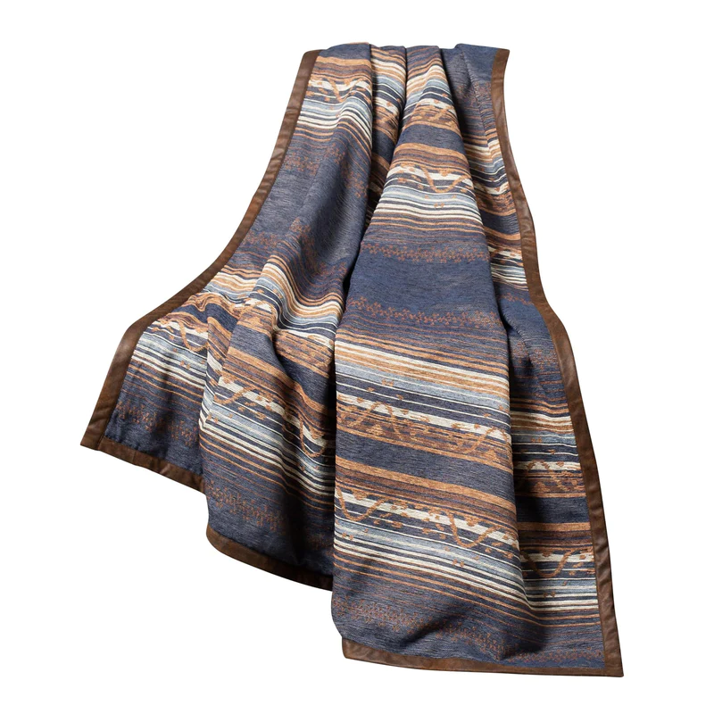 HiEnd Accents Estes Chenille Throw Blanket - Blue