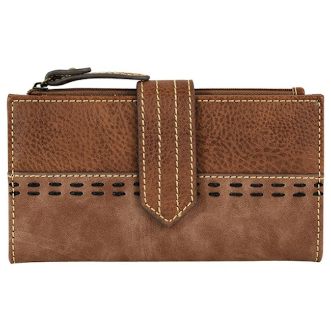 Tony Lama Wallet Tonal Brown w/Double Stitch Accents