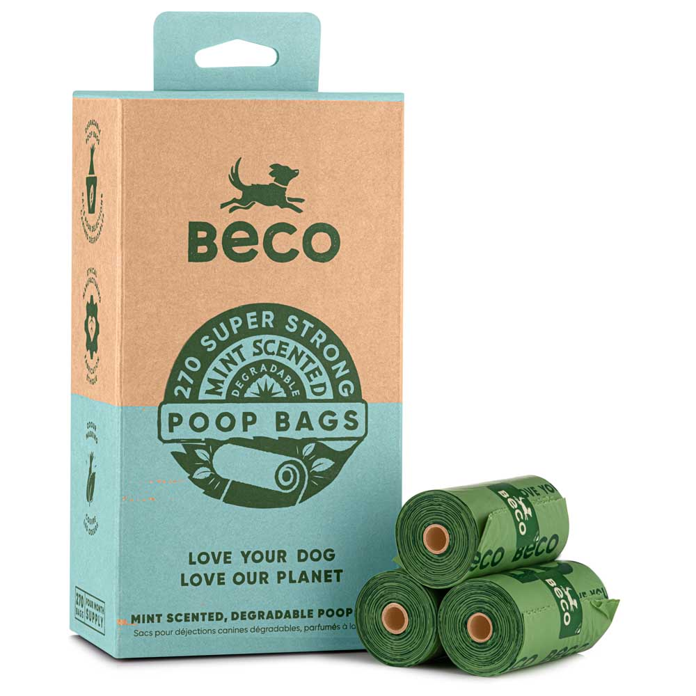 Beco Mint Scented Degradable Poop Bags - 60 Bags