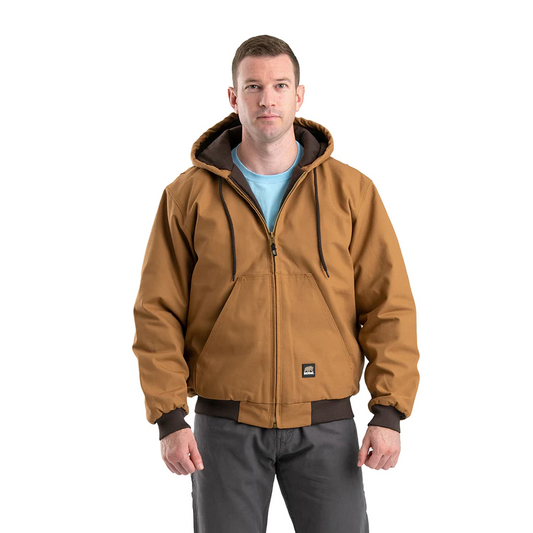 Berne Heritage Duck Hooded Active Work Jacket - Brown Duck