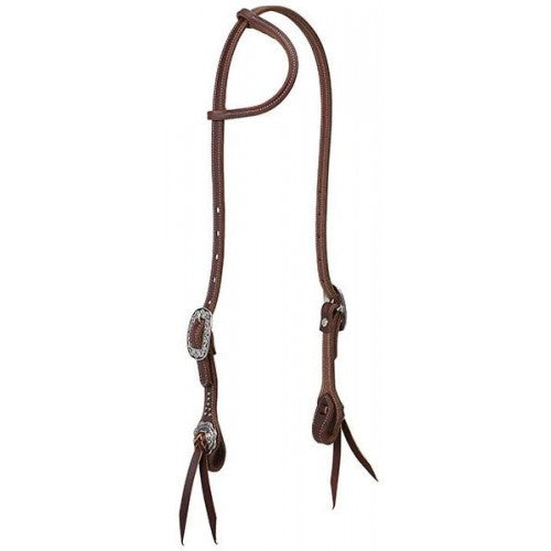 Weaver Leather Working Tack Sliding Ear Headstall with Floral Hardware, Average
